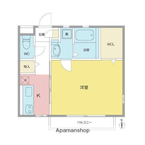 コートフクトク(1K/2階)の間取り写真