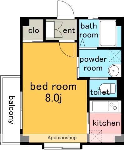 愛知高速東部丘陵線 長久手古戦場駅 徒歩9分 3階建 築23年(1K/3階)の間取り写真