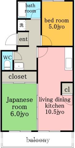 サンコーハイツ(2LDK/1階)の間取り写真