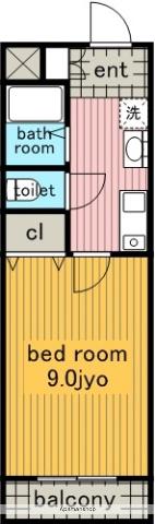 レジデンス青山ミレニアム(1K/1階)の間取り写真