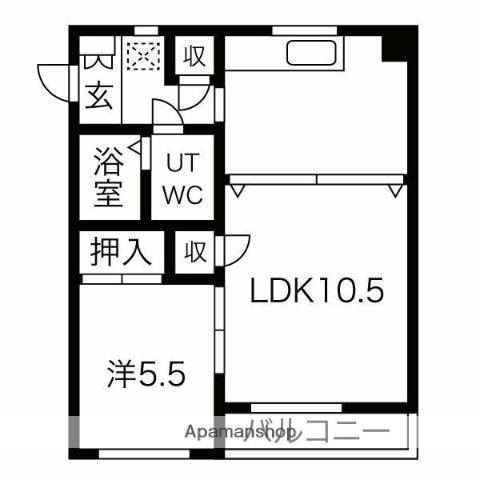 第2メゾン高安(1LDK/1階)の間取り写真