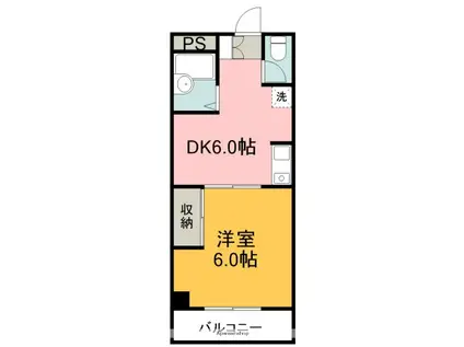 第五名昭ビル(1DK/4階)の間取り写真