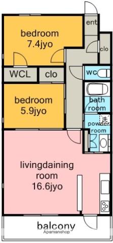 グラン・アベニュー本郷(2LDK/3階)の間取り写真