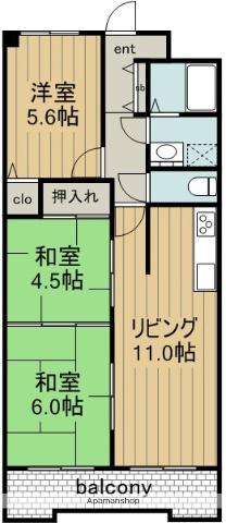 グランドハイリス上社(3LDK/2階)の間取り写真