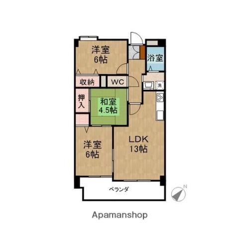 エミナンス社台(3LDK/3階)の間取り写真