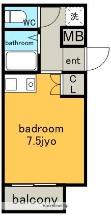 第2ホーメスト一社(1K/3階)の間取り写真