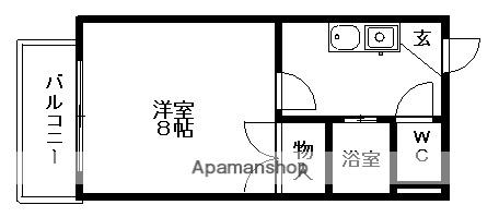 グリーンビレッジ(1K/1階)の間取り写真