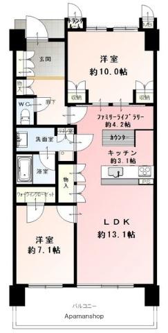 セントハート藤が丘(3LDK/3階)の間取り写真
