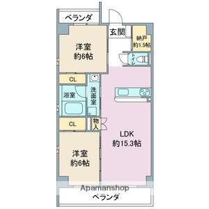 バンクーバー1104(2LDK/2階)の間取り写真