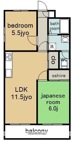 メゾン・ドゥ・フォレ(2LDK/4階)の間取り写真