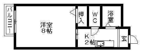 いづみコーポ(1K/1階)の間取り写真