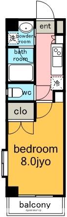 アールズヒルズ社台(1K/4階)の間取り写真