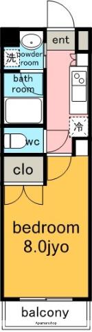 アールズヒルズ社台(1K/2階)の間取り写真