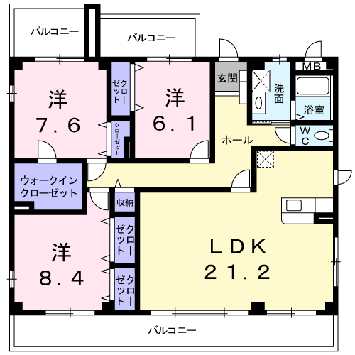 WEALTH CRANE(3LDK/2階)の間取り写真