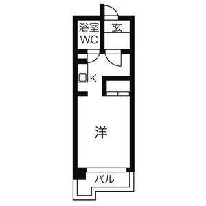ネオウィスタリアⅠ(1K/3階)の間取り写真