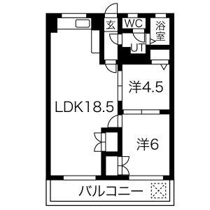 プリミエール平和ヶ丘(2LDK/3階)の間取り写真