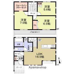 名古屋市東山線 藤が丘駅(愛知) 徒歩8分 2階建 築11年(3LDK)の間取り写真