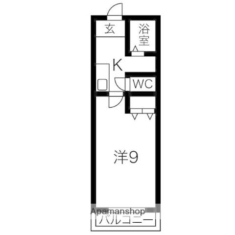 ゴルフランド(1K/2階)の間取り写真