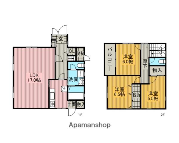 名古屋市東山線 藤が丘駅(愛知) 徒歩11分 2階建 築14年(3LDK)の間取り写真
