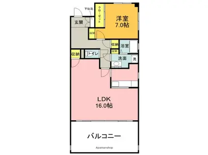 ARK IO Ⅱ(1LDK/3階)の間取り写真