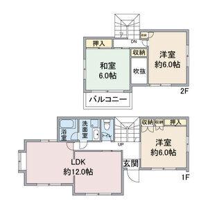名古屋市東山線 一社駅 徒歩11分 2階建 築46年(3LDK)の間取り写真