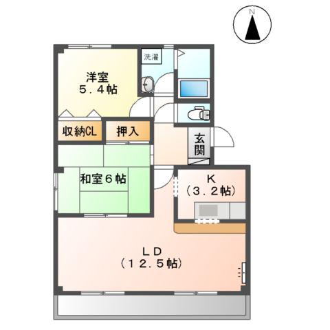 アメニティハウス青山(2LDK/2階)の間取り写真
