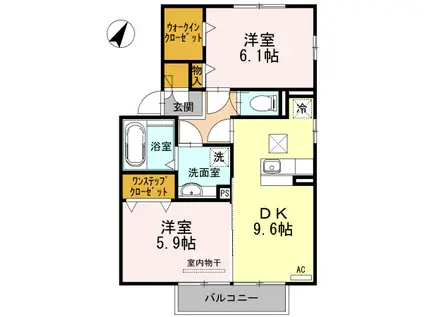 クレールSAKURA(2DK/1階)の間取り写真