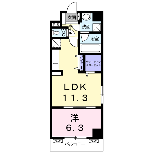 リッチモンド イースト(1LDK/2階)の間取り写真