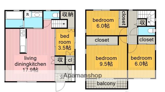 名古屋市東山線 上社駅 徒歩27分 2階建 築6年(4LDK)の間取り写真