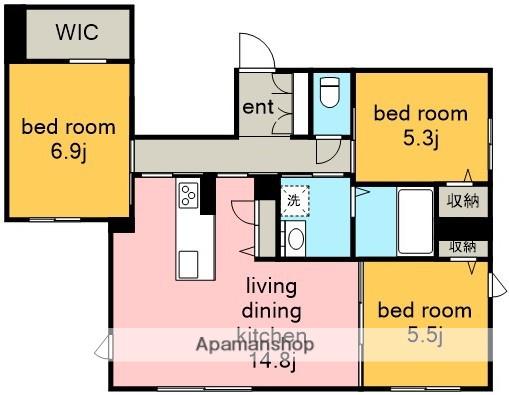 モーメン ベルク(3LDK/1階)の間取り写真