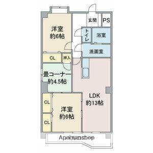 レジデンス栄光(3LDK/3階)の間取り写真