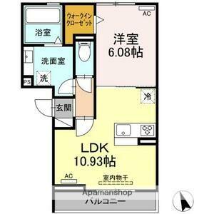 クラウンA&H(1LDK/3階)の間取り写真