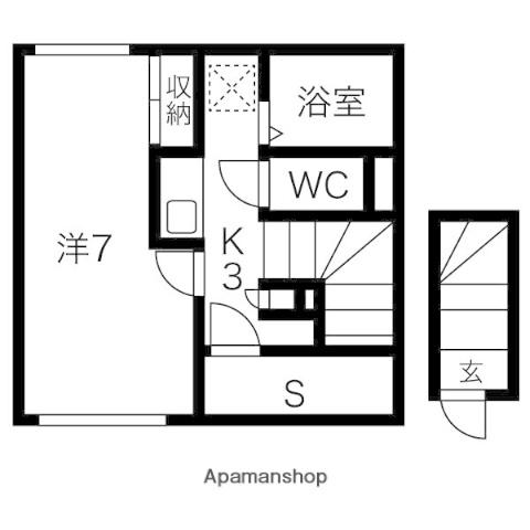 LEO CUTTE(1K/2階)の間取り写真
