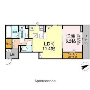 セイムハーツ(1LDK/1階)の間取り写真