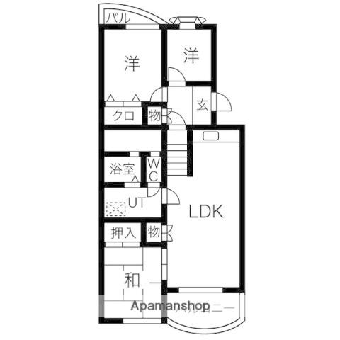 ヴィラ若葉台(3LDK/1階)の間取り写真