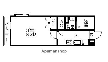 タウンライフ一社東(1K/5階)の間取り写真