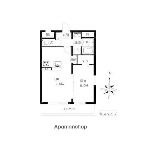 ユーハイツ三和Ⅲ(1LDK/2階)の間取り写真