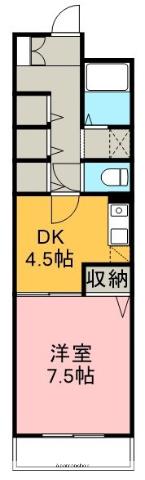 NOBLE(1DK/2階)の間取り写真