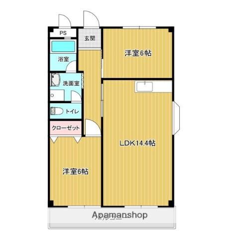 ハイツシラサワ(2LDK/1階)の間取り写真