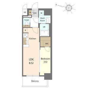 S-RESIDENCE上社南AMANTEアマンテ(1LDK/2階)の間取り写真