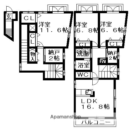 グリニッジハウス(3SLDK)の間取り写真