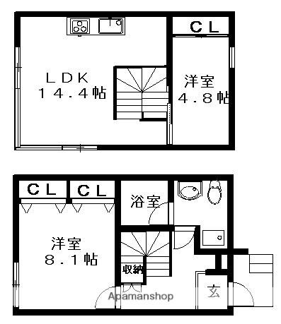 緑陰小舎(2LDK)の間取り写真