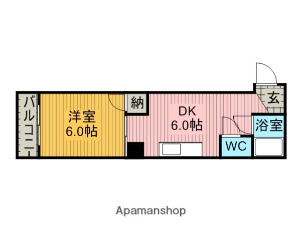 ローヤル三陽(1DK/4階)の間取り写真