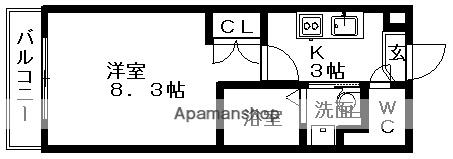タウンライフ藤ヶ丘西(1K/5階)の間取り写真
