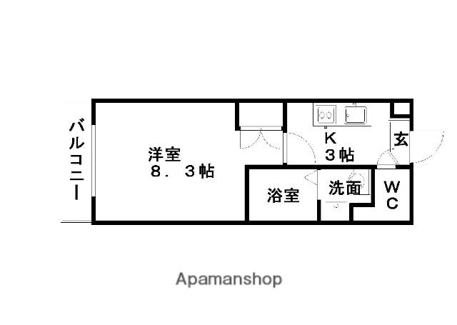 シティライフ藤ヶ丘西(1K/4階)の間取り写真