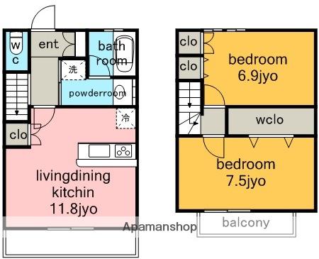 ベルノリエ桜が丘(2LDK)の間取り写真