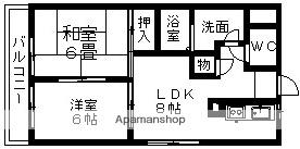 ロッキー猪子石(2LDK/3階)の間取り写真