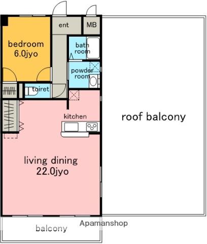 エスト本地ヶ原(1LDK/6階)の間取り写真