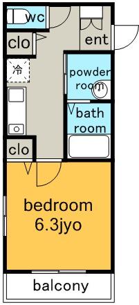ベル・アルカンシェル(1K/2階)の間取り写真