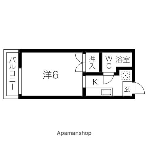 シティハイム大橋2(1K/1階)の間取り写真
